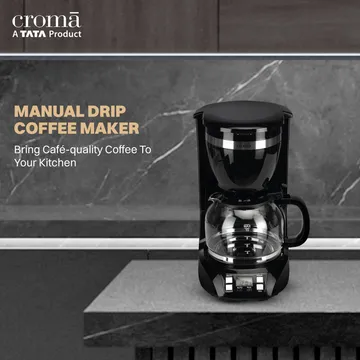 Croma 900 Watt 10 Cups Manual Espresso Coffee Maker with Keep Warm Function (Black) - Image 5