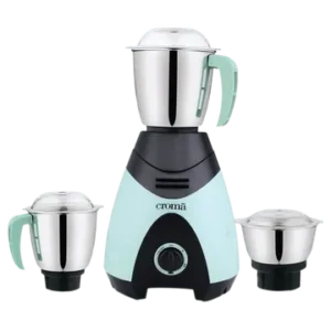 Croma 750 Watt 3 Jars Mixer Grinder (19000 RPM, 3 Speed Control with Pulse Function, Black/Green)