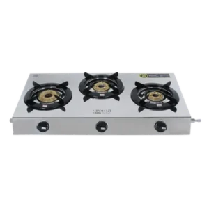 Croma 3 Burner Manual Gas Stove (Stainless Steel, Silver)