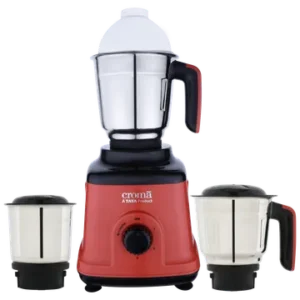 Croma 750 Watt 3 Jars Mixer Grinder (20000 RPM, Overload Protection, Red & Black)