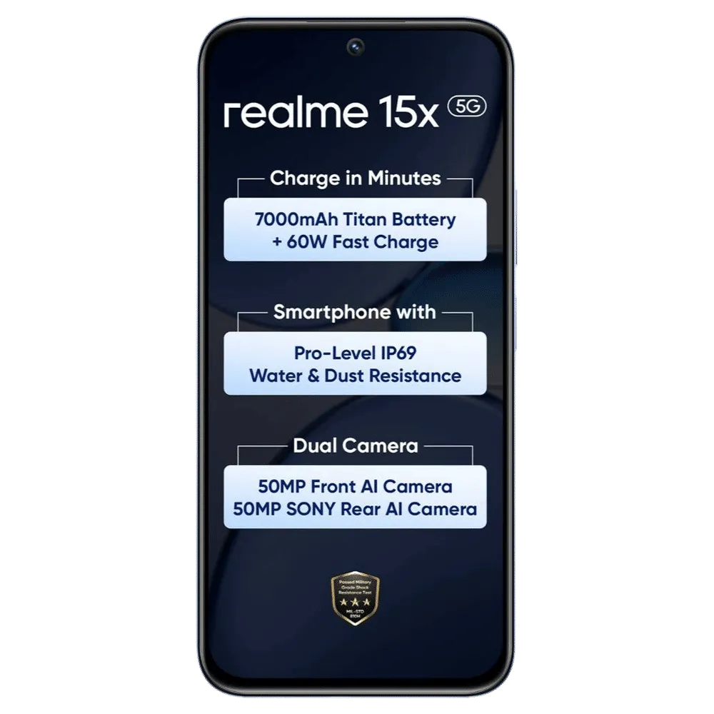 realme 15x 5G (Aqua Blue) - Image 5