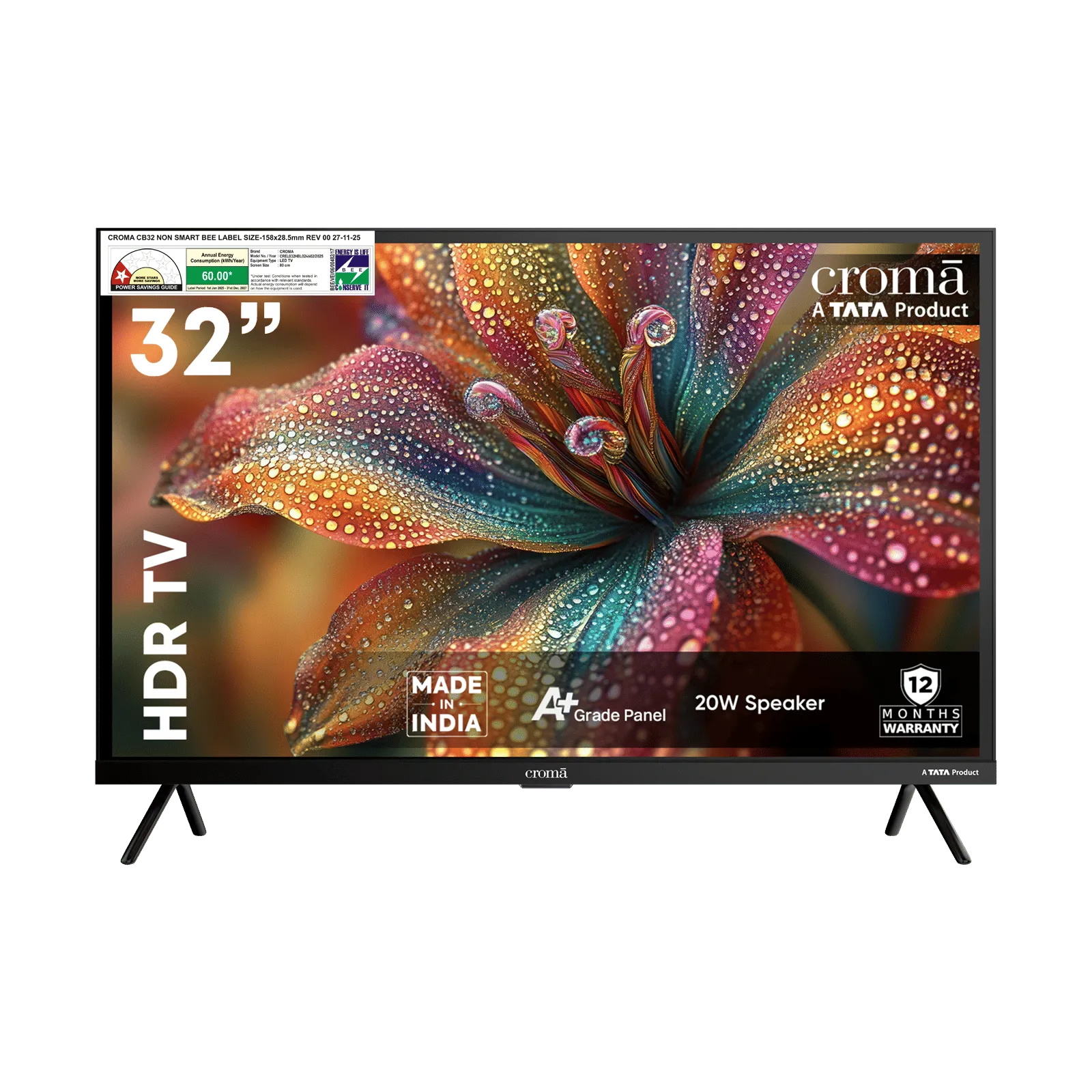 Croma 80cm (32inch) HD Ready LED TV with A Plus Grade Panel