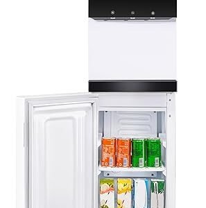 Haier Hot, Cold, Water Dispenser with Cooling Cabinet, Floor Standing Water Dispenser (Black & White) Pro