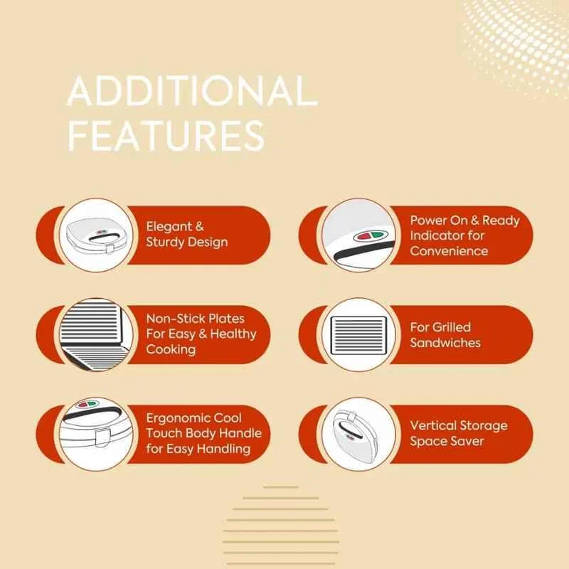 Grill Sandwich Maker K0-525 Black 800 Watt - Image 4