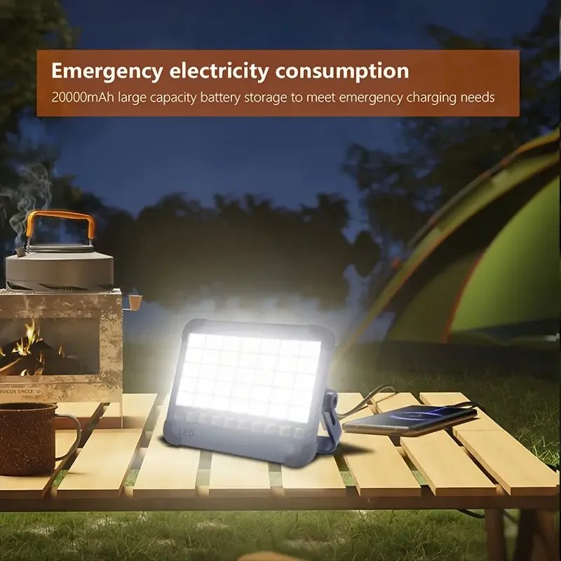 Chargeable LED Light With Solar Panel Big Size (grey) - Image 6