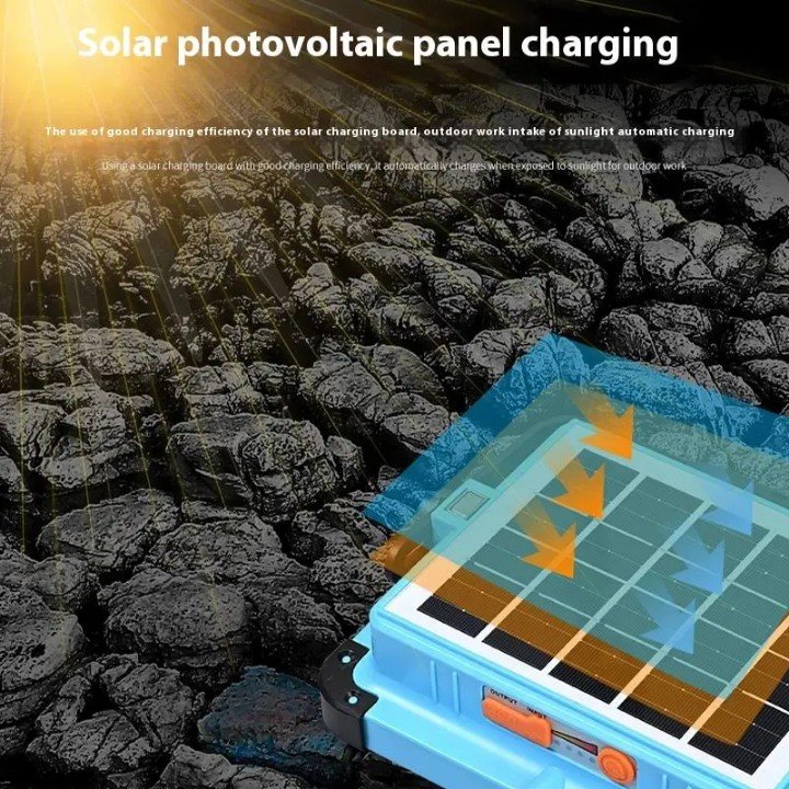 Chargeable LED Light With Solar Panel Big Size (grey) - Image 4